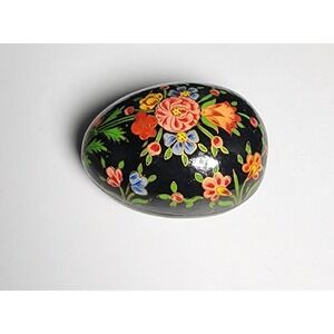 Set Of 2 Wooden Nesting Hand Painted Floral Eggs Made in India‎